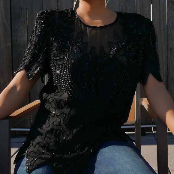 (SOLD) Vintage 80s Denise Elle Evening Top - Picture 7 of 7